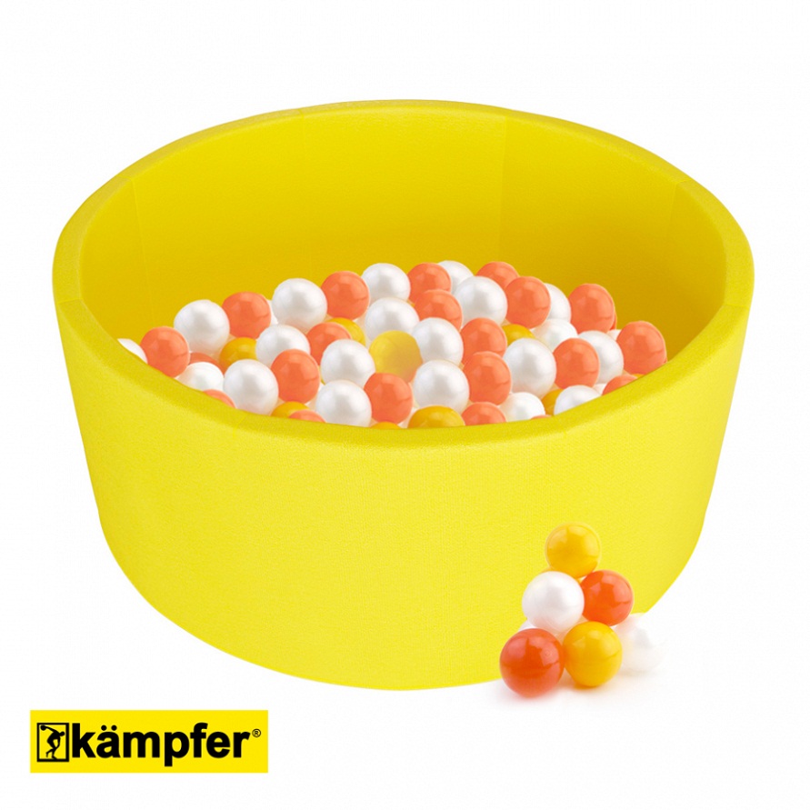 Детский сухой бассейн Kampfer - Pretty Bubble, цвет желтый + 100 шаров  